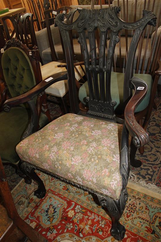 Chippendale style elbow chair